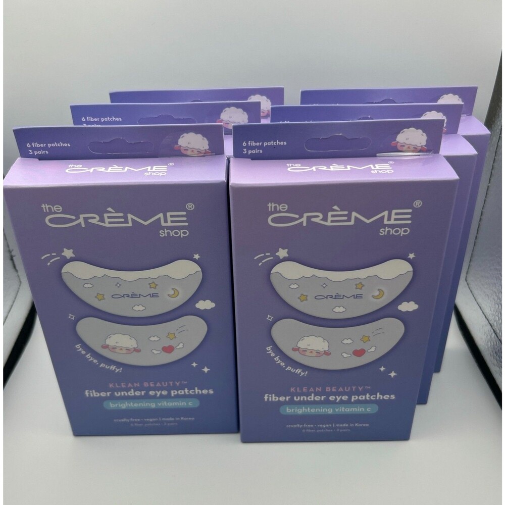 The Crème Shop Klean Beauty Fiber Under Eye Patches Vitamin C 6 Pack Lot